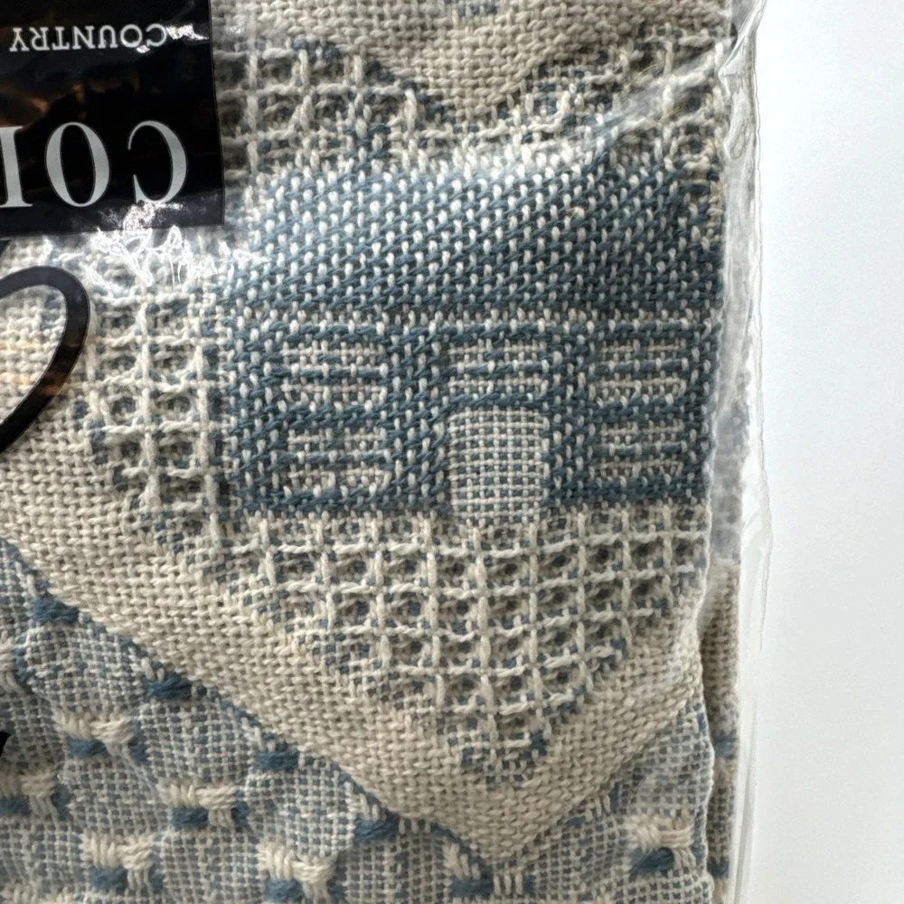 Vintage Avon Afghan Woven Throw With Fringe Grandma Core Cottage hearts Blue NIB